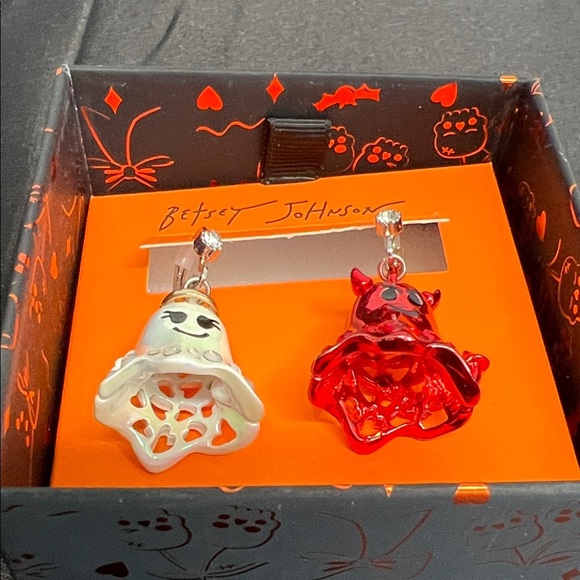 Betsey Johnson |  White Ghost & Red Devil Earrings 👻 - Picture 6 of 8